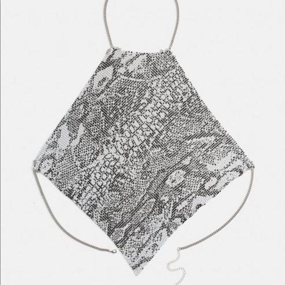 Missguided Silver Look Snake Chainmail Top